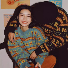 毛衣男宽松外穿复古森系ins秋冬新款chic港味古着条纹港风上衣潮