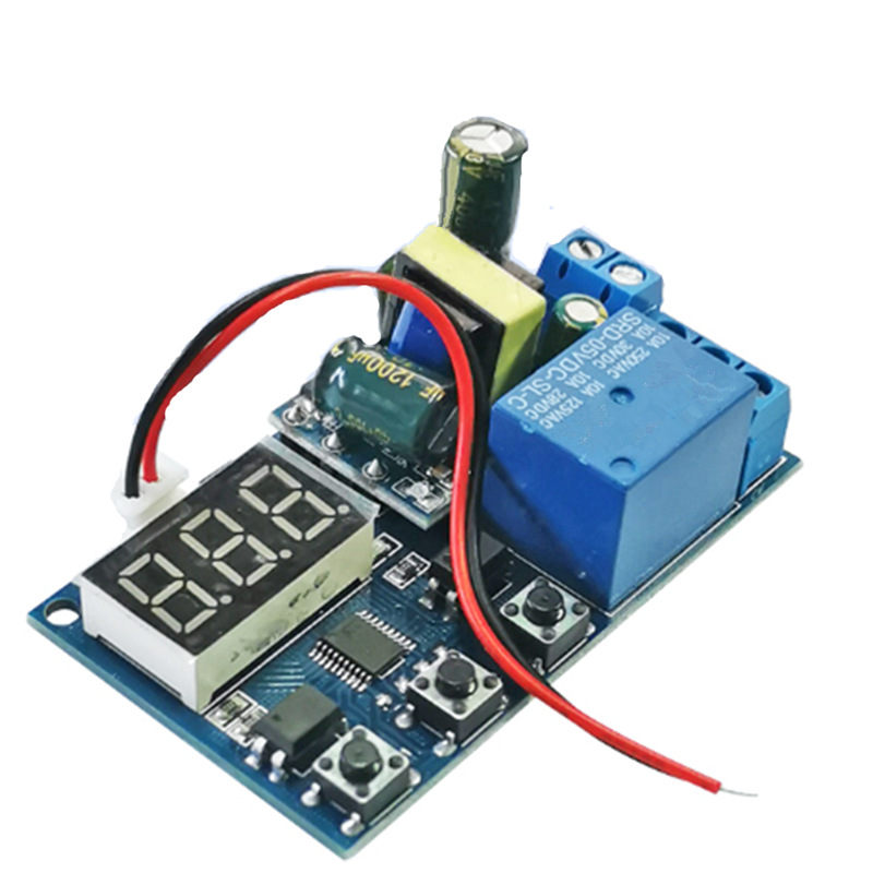 220V一路继电器模块 可调触发延时 循环定时吸合接通断开开关电路