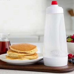手動式生地攪拌ボトルディスペンサー クリームポット パンケーキ 電子レンジ対応 目盛り付き 便利で実用的な多機能ツール