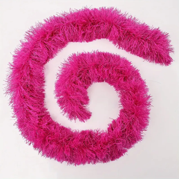 Fiesta de vacaciones líneas de plumas falsas Amazon transfronterizas árbol de Navidad decoración simulación string de lámparas de lana set Navidad