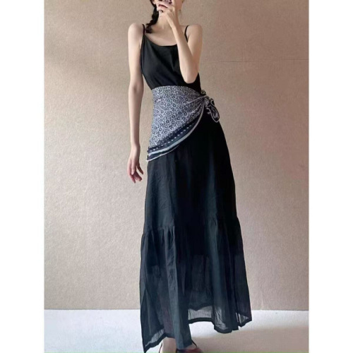 Cotton and Linen White Dress Minimalist Patchwork Tank Top Skirt 2025 Summer Charming Loose Literary Long Dress