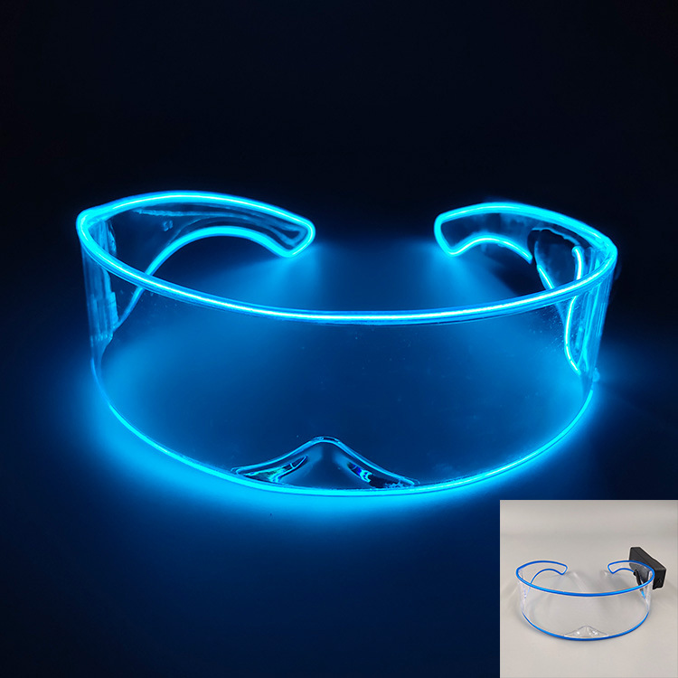 EL gafas luminosas de tecnología LED equipo de bungee gafas de luz nocturna de arco semicircular sílaba eléctrica atmósfera props de fiesta