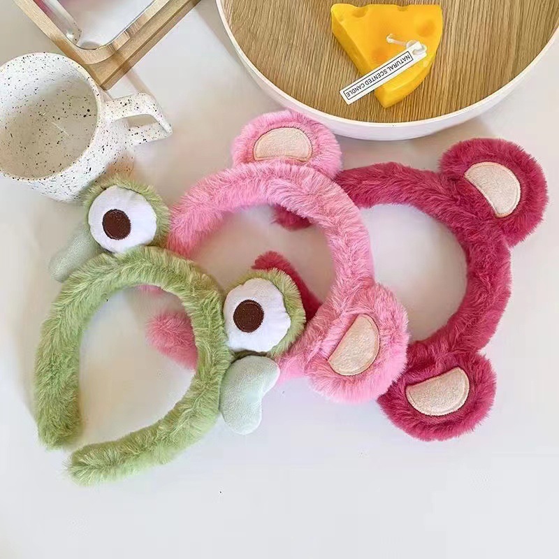 2024 Rana lindo peludo banda de pelo máscara facial banda de pelo nueva banda de pelo lavar la cara banda de pelo banda de dibujos animados banda de pelo toque