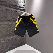 夏季休闲百搭五分短裤男士日系潮流宽松直筒潮牌拼接运动卫裤子