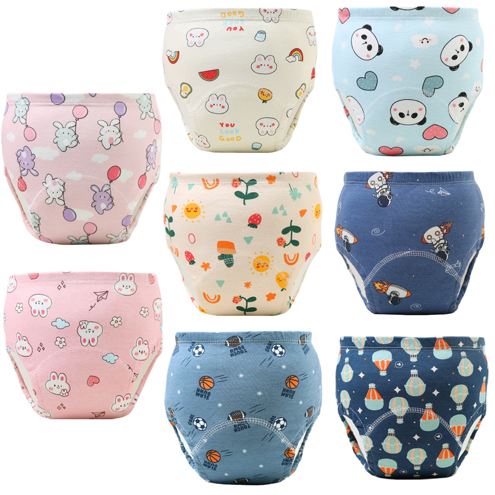 Cross-Border Baby Training Pants Washable Diaper Cover Learning Pants Infant Cloth Diapers Summer Pure Cotton Breathable Diapers