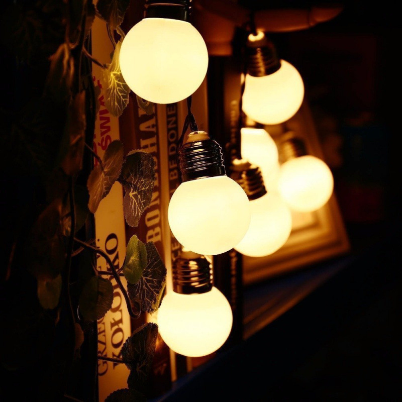 Metal Buckle G50 Bulb LED Light String Outdoor Tent Sun Umbrella Camping Decorative Light Courtyard Homestay Color Light String Metal Buckle G50 Bulb LED Light String Outdoor Tent Sun Umbrella Camping Decorative Light Courtyard Homestay Color Light String