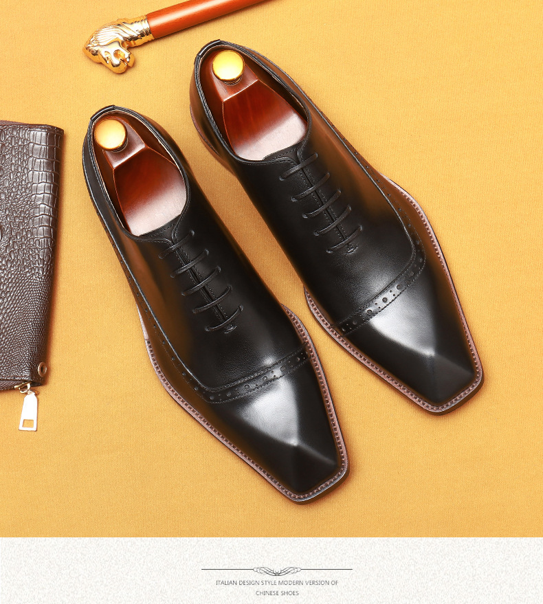 Cross-border E-Commerce Foreign Trade Leather Shoes men's Leather British Brock Carved Business Dress Oxford Shoes men shoe_vogvips.com