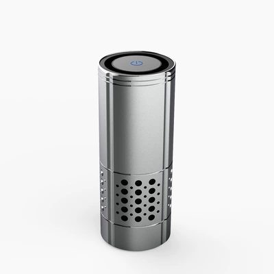 Metal negative ion car air Hava təmizləyiciləri - silver-touch-button-aluminum-alloy-body-negative-ion-large-filter-aromatherapy