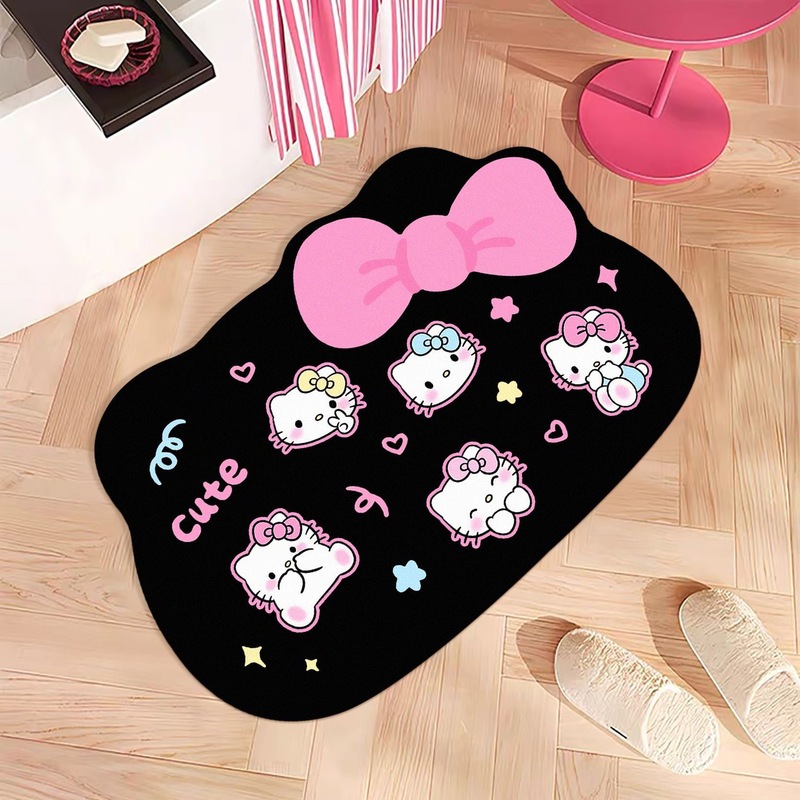 Hellokitty猫浴室洗手间吸水防滑速干易打理洗漱间进门脚垫耐磨|undefined
