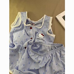 シンプルレースサスペンダーショーツセット夏新作水玉模様かわいいハローキティベストパジャマ