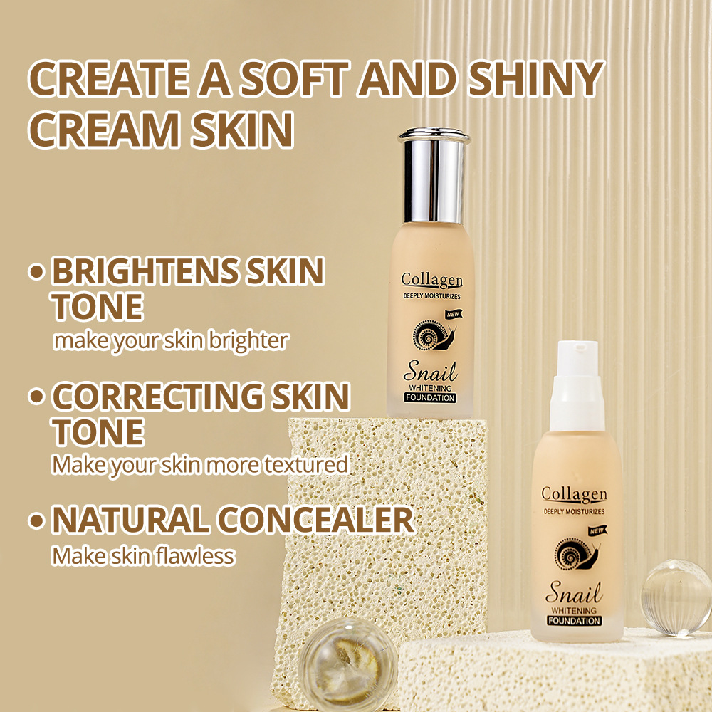 fondotinta Peimei liquido SnailCollagen Whitening Concealer Foundation_voghion.com