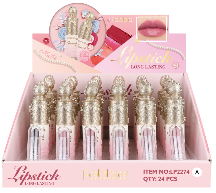 (Caja de presentación) USHAS punto transfronterizo venta caliente lápiz labial mate 12 colores 24 cajas mixtas