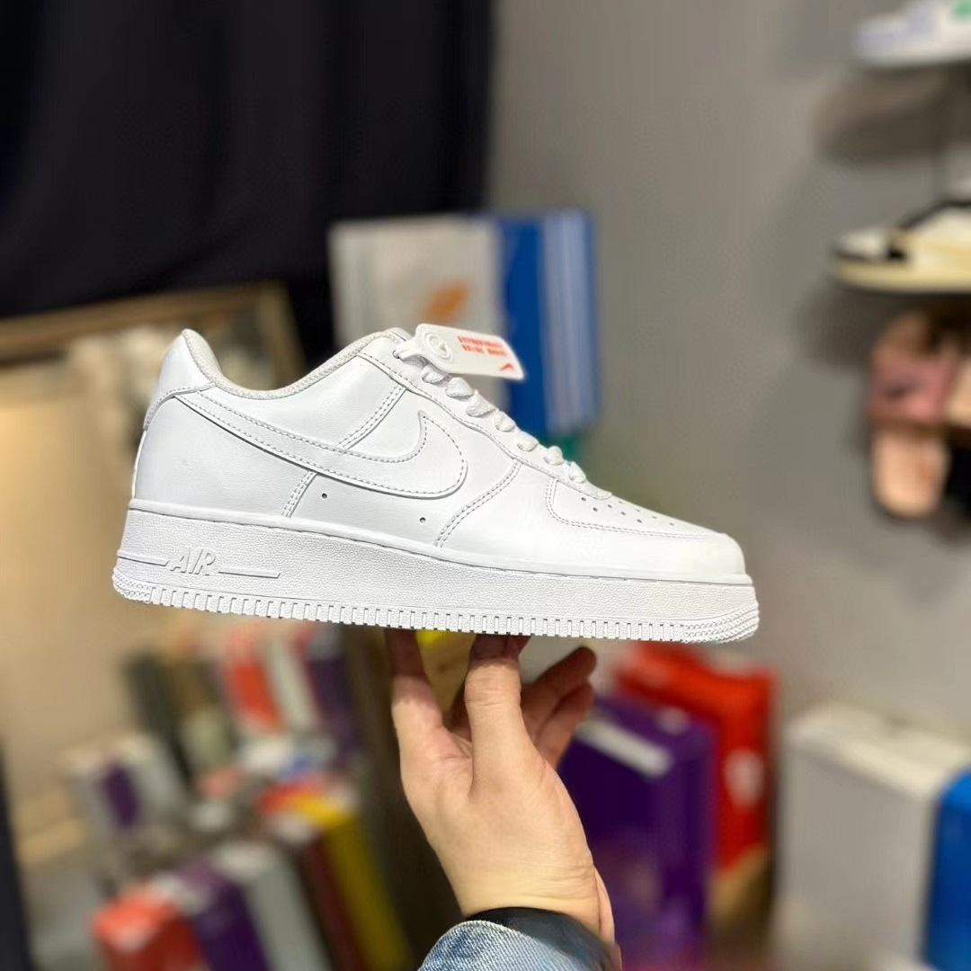Comercio exterior blanco puro Air Force No. 1 cabeza de cuero AF1 negro samurai blanco bajo zapatos blancos para parejas zapatos de skate