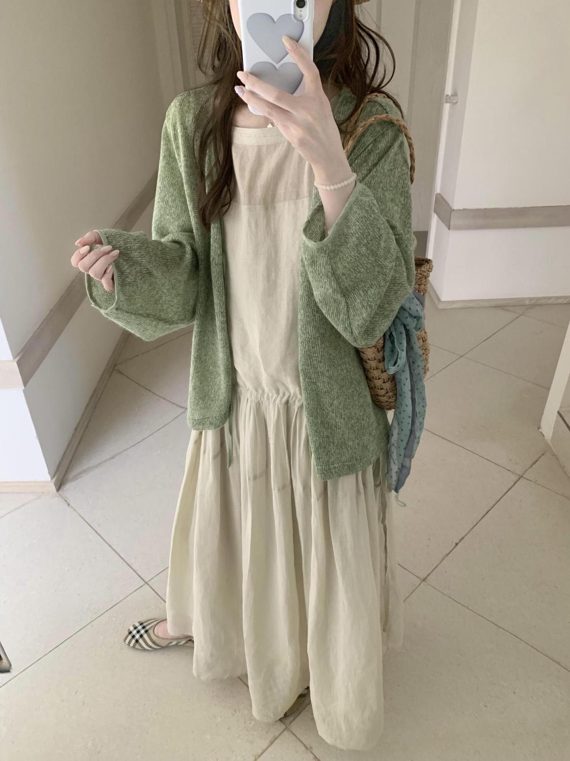 Green cardigan