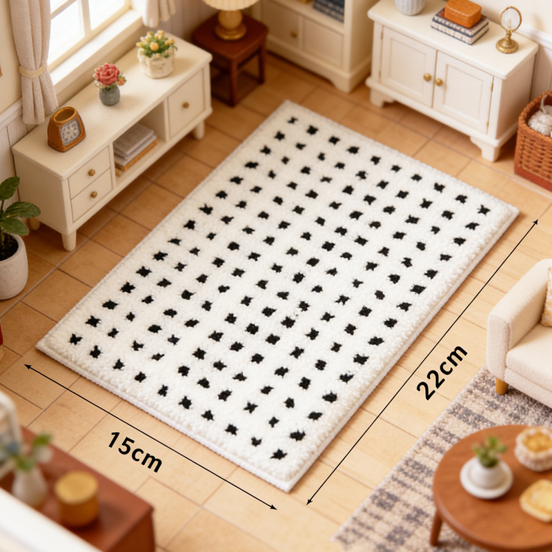 1:12 Doll House Mini Model Scene Miniature Model Stuffed Carpet Floor Mat Photography Props Pocket Decoration