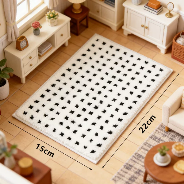 1:12 Doll House Mini Model Scene Miniature Model Stuffed Carpet Floor Mat Photography Props Pocket Decoration
