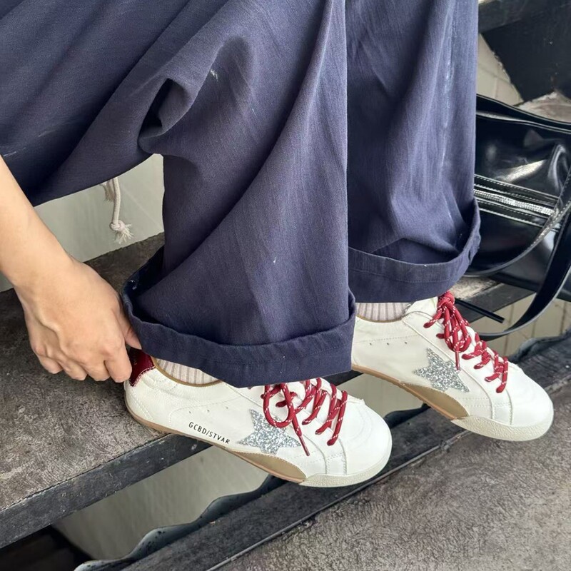 All-Leather Early Autumn~2026 New Korean Style Star-Patterned German Training Shoes for Female Students, Casual Sports Versatile White Sneakers