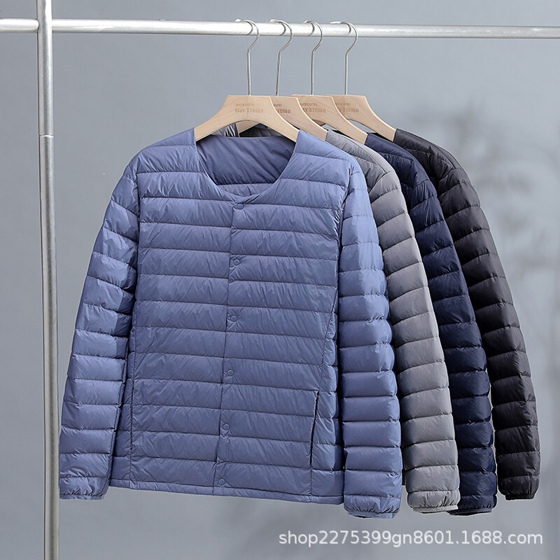 2024 New Men's Lightweight down Jacket, Short Style, V-Neck and Round Neck, Dual-Wear, Thin, Large Size, White Duck down Men's Outerwear 2024 New Men's Lightweight down Jacket, Short Style, V-Neck and Round Neck, Dual-Wear, Thin, Large Size, White Duck down Men's Outerwear