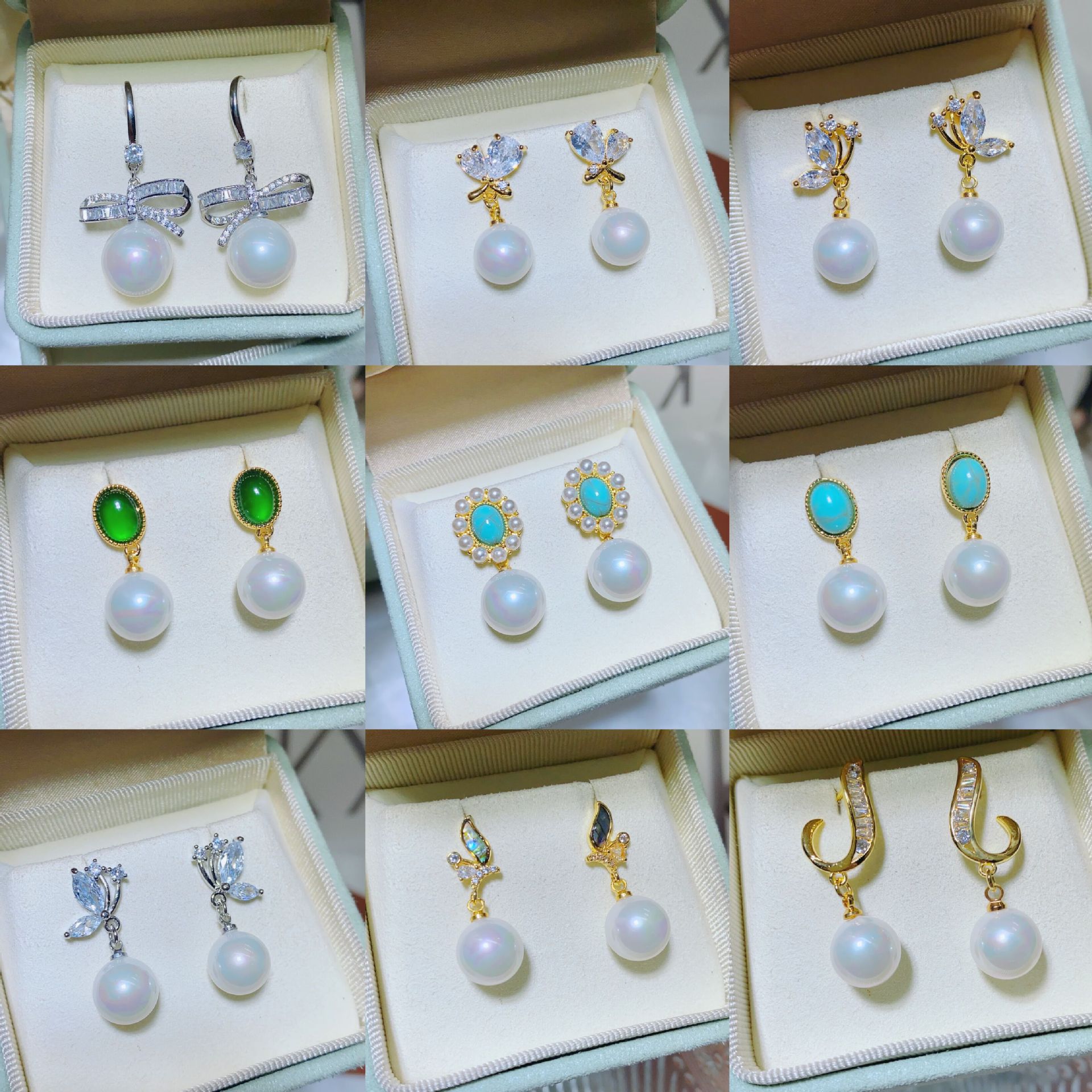 Retro fashionable universal earrings from pearl