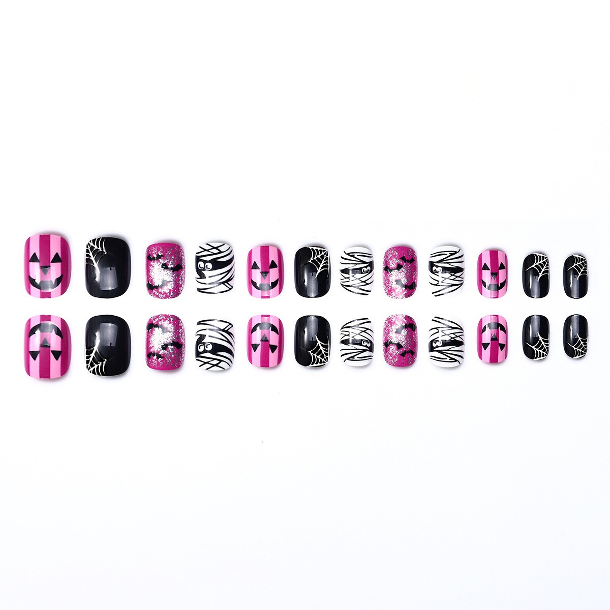 Transfronterizos de uñas de Halloween nuevo murciélago manicure Halloween desgaste manicure parches de uñas de araña