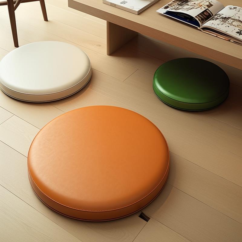 [Round Leather Cushion] Memory Foam Dining Chair Cushion Bar Stool Cushion Card Seat Bay Window Futon Floor Soft Seat Cushion