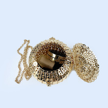 跨境小众银色金属不灵亮片手工编织立体球形珠片盒子包单肩斜挎包