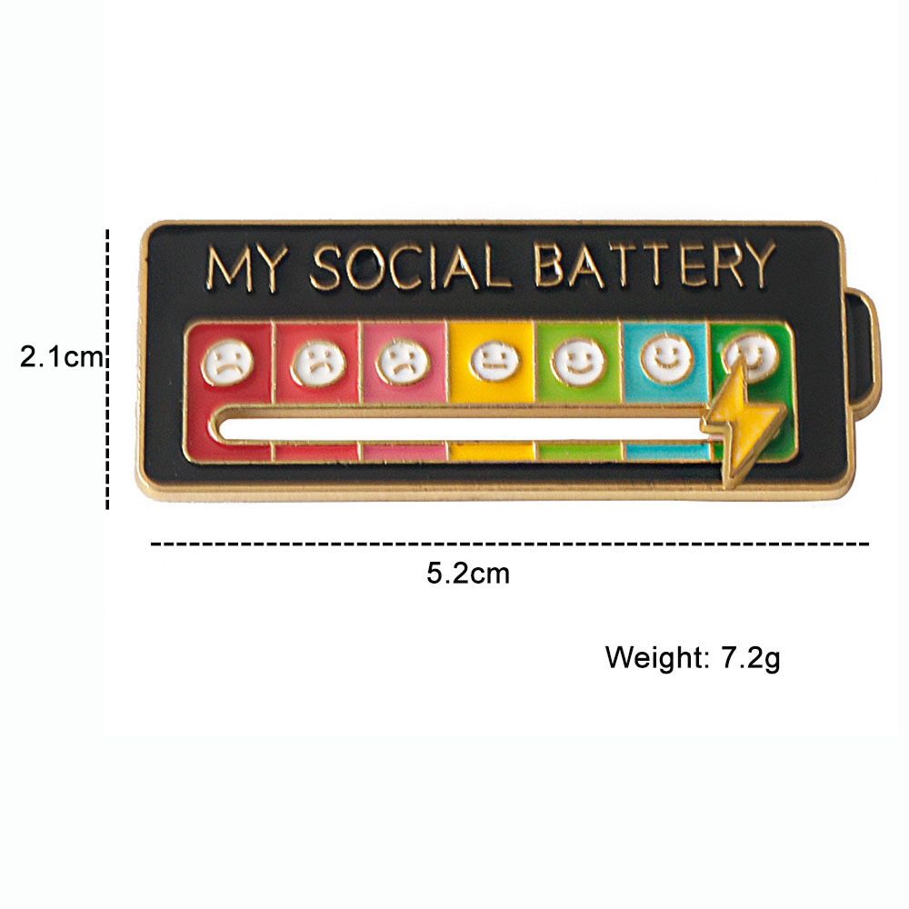 Emblema de energía de cambio de estado de ánimo broche deslizante electricidad social accesorios metálicos masculinos y femeninos emoción broche tendencia