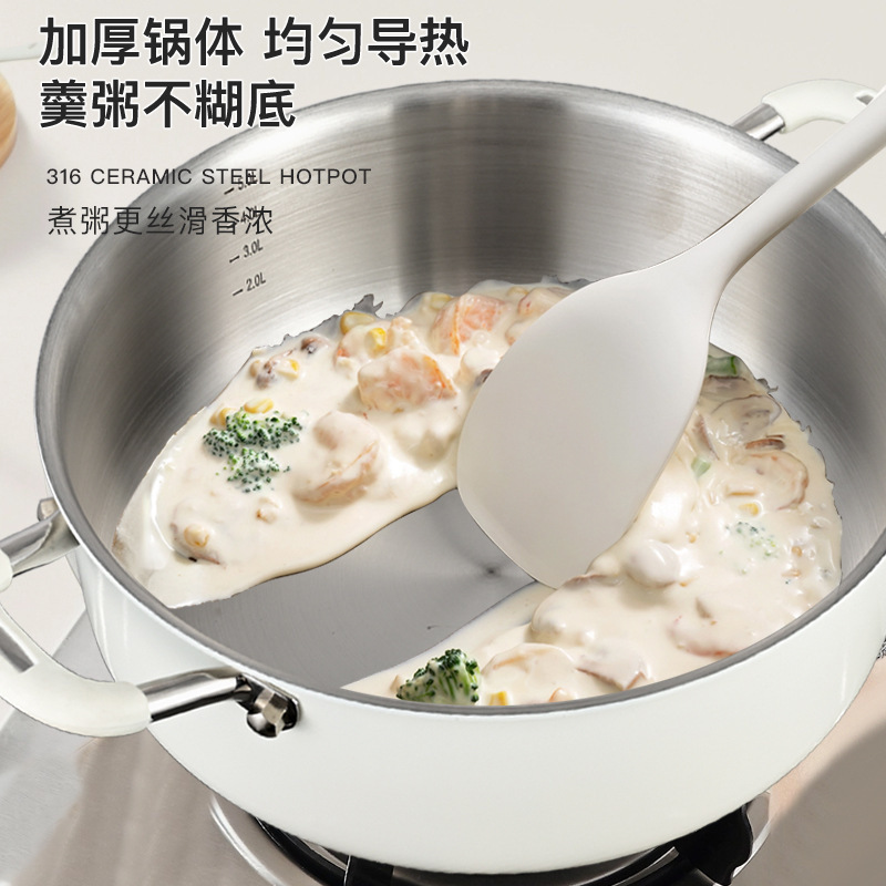 Cerámica de acero inoxidable 316L vaporizador doméstico de alta capacidad de vapor de cocina antiadherente de cocina de cocina de cocina integrada para horno electromagnético de gas