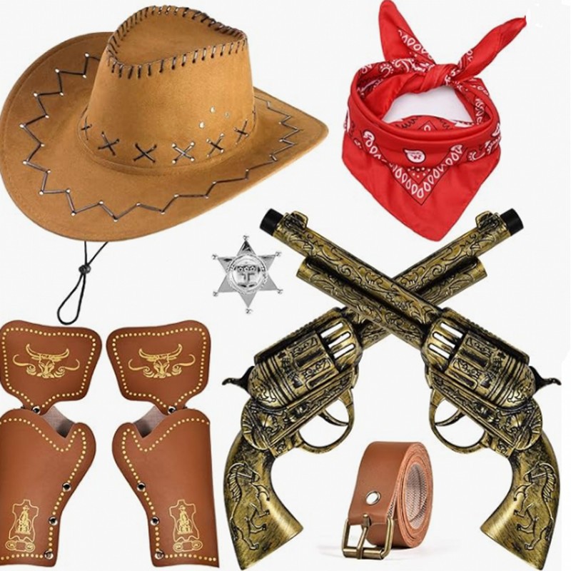 Navidad mascarada accesorios retro occidental vaquero arma de juguete arma mano pistola cubierta cinturón sello plástico mar pistola