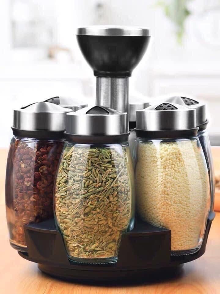 Condimento caja traje condimento tarro cocina hogar creativo giratorio condimento botella condimento caja vidrio condimento botella tarro caja