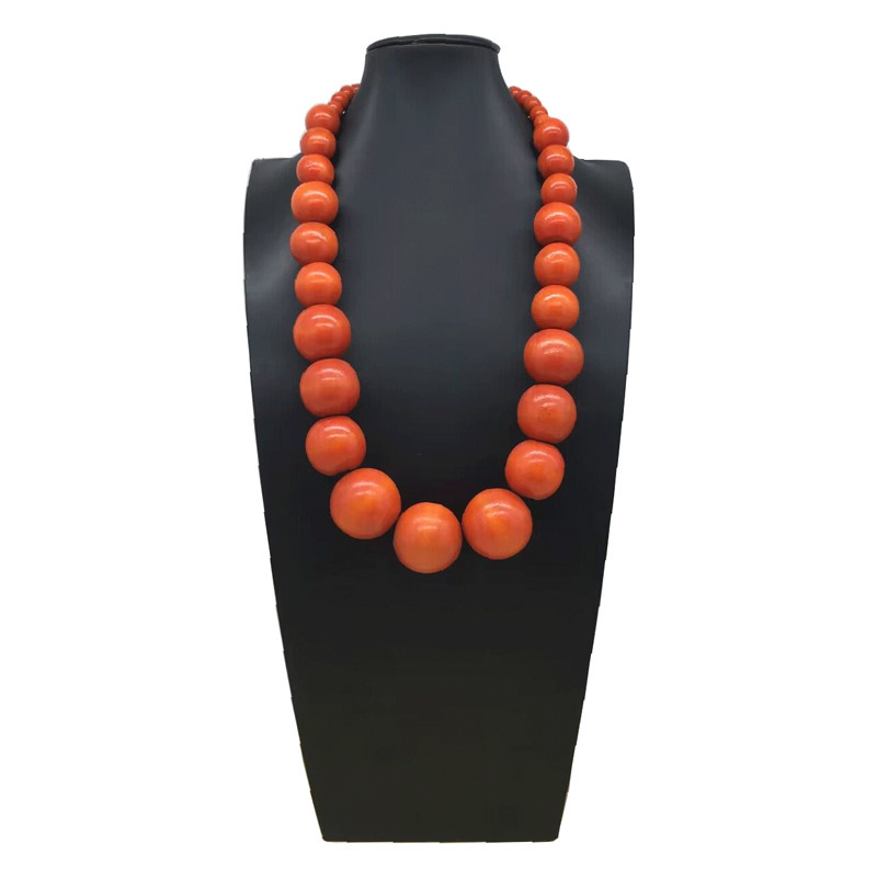 クロスボーダー爆金ボヘミアンカラー大円木珠多色ネックレスアマゾン爆金ネックレスnecklace|undefined
