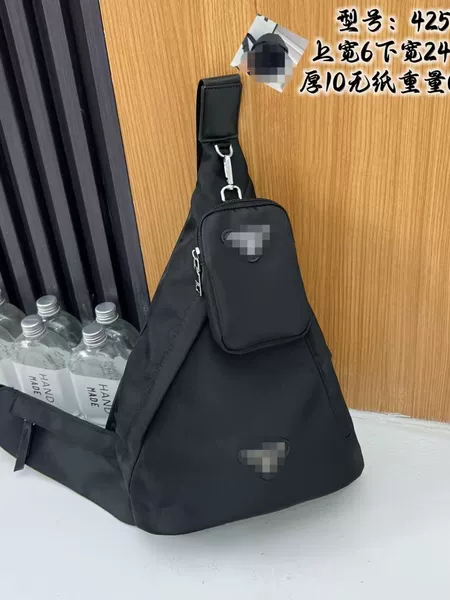 2026 New Model Triangle Logo Crossbody Business Chest Bag, Same Style as Foreign Trade Counters, Portable Bag