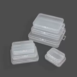 多规格跨境扁平翻盖塑料盒卡片文具透明收纳盒首饰五金渔具包装盒