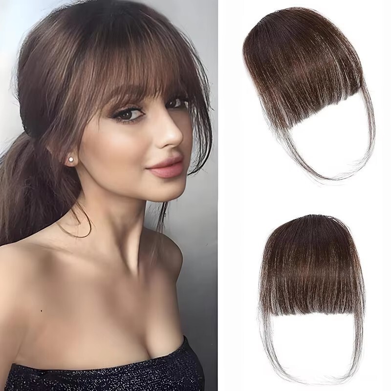 Women's Air Bangs Wig, Lightweight Fake Bangs, Natural Invisible Front Bangs, Seamless Air Bangs Synthetic Hairpiece Women's Air Bangs Wig, Lightweight Fake Bangs, Natural Invisible Front Bangs, Seamless Air Bangs Synthetic Hairpiece