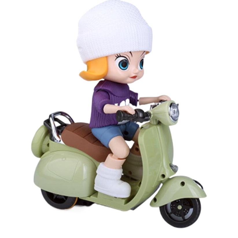 Tiktok mismo estilo internet celebridad efectos especiales motocicleta giratoria sonido y luz juguete eléctrico para niños modelo de niña puesto transfronterizo caliente