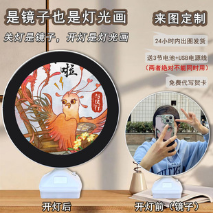 With Fengxing Zhao Liyinglin to update the surrounding round light mirror makeup mirror DIY home ins wind design lamp