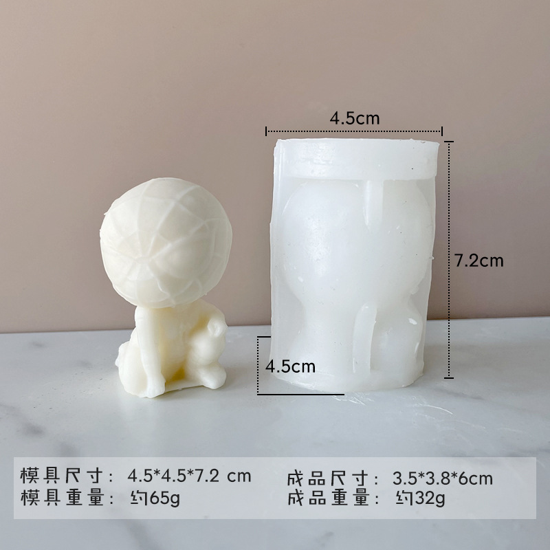 Jiahuimei Luna astronauta cubo de hielo molde DIY dibujos animados mini astronauta aromaterapia vela silicona abrasivo herramienta
