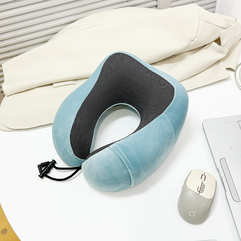 Almohada en forma de U de joroba Almohada de oficina bordada para el almuerzo Viaje de negocios Almohada de cuello de rebote lento Almohada en forma de U de espuma de memoria de joroba image 13