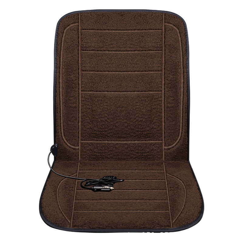 Winter wool car heating seat cushion 12v24V main driving rear speed heating seat cushion car cigarette lighter plug