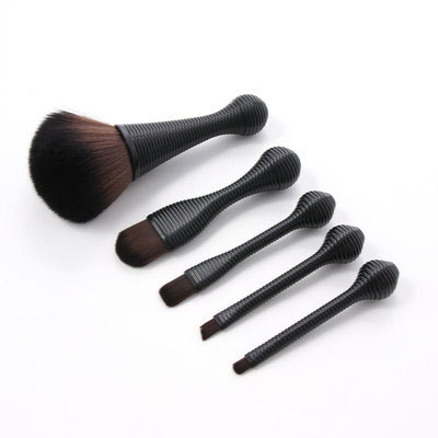 Vintage Style White Champagne Black Artificial Fiber Wooden Handle Plastic Handle Makeup Brushes 1 Set display picture 9