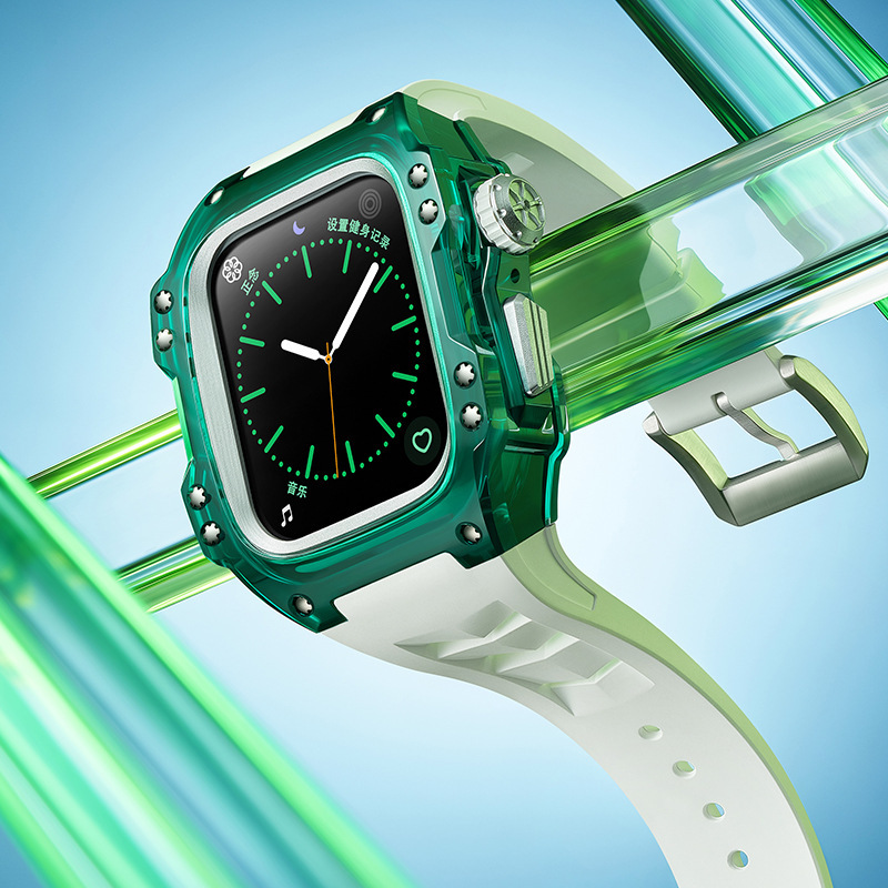 One-piece delivery suitable for AppleWatch watch transparent case integrated S8/765 strap modification protective case