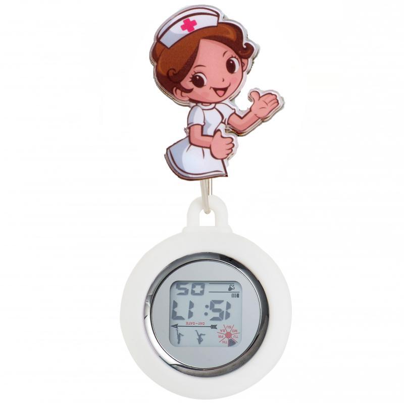 Reloj de enfermera de estiramiento multifuncional luminoso fuerte reloj colgante reloj electrónico digital retráctil de dibujos animados lindo clip cronómetro reloj de bolsillo