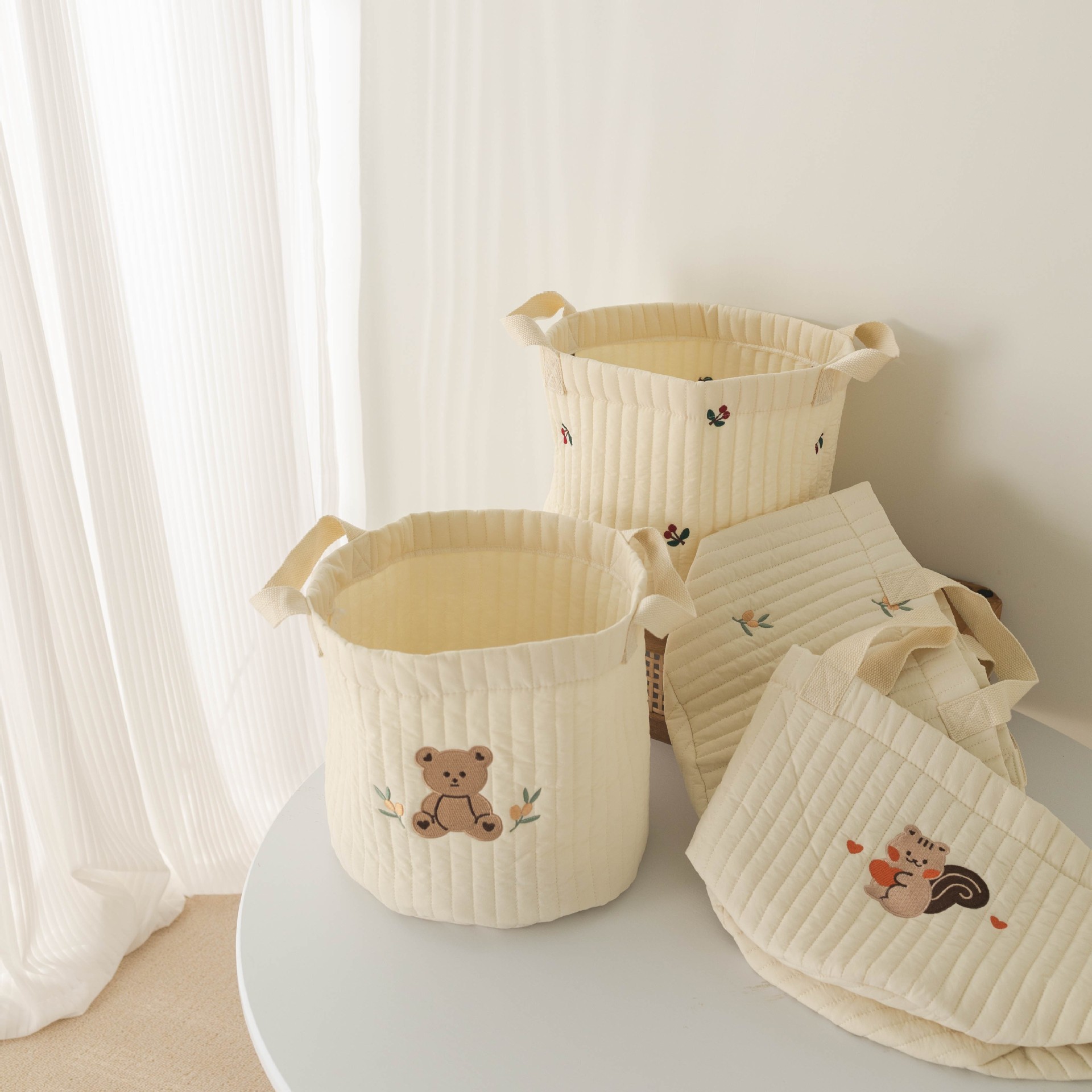 Collapsible Fabric Laundry Basket For Efficient Home Organisation_voghion.com