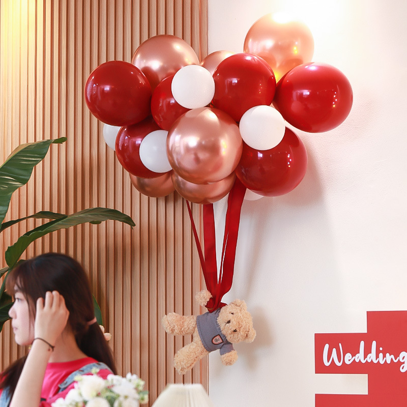 Wedding bear floating in the air balloon, engagement, new house, bride's room, wedding supplies, decoration, wedding room layout set