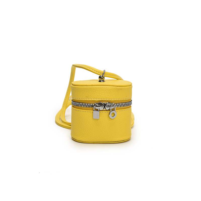 Bolso de hombro para niña coreana simple color sólido mini lindo bolso de cubo para bebé 2025 nuevo bolso de auriculares para niños marea