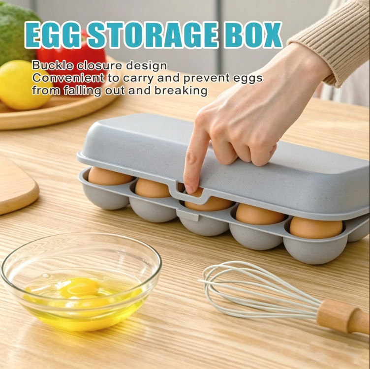 Cross-Border Exclusive Supply of Egg Storage Boxes, Household Kitchen Egg Storage Racks, Refrigerator-Specific Transparent Thickened Egg Trays
