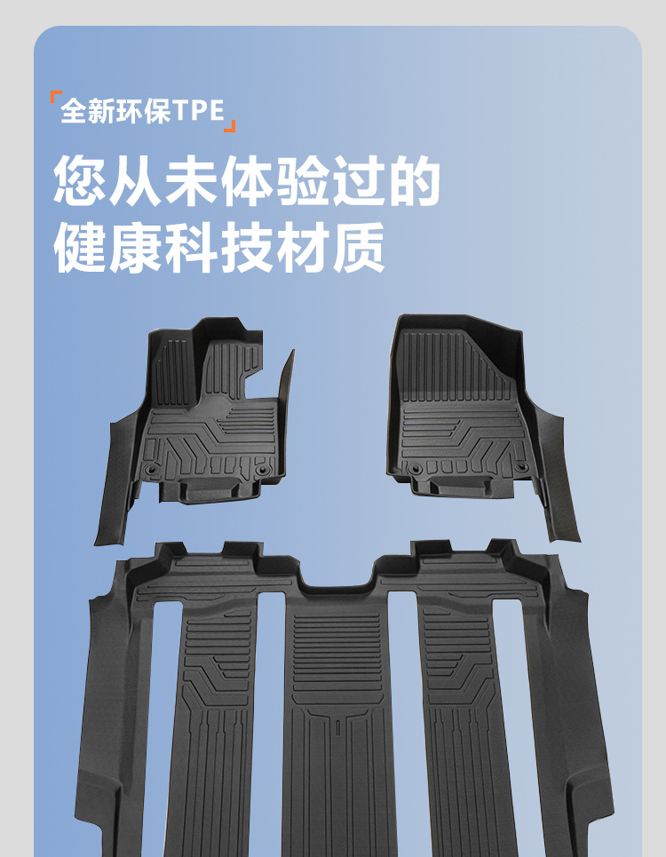 Suitable for Toyota Sienna Tpe Floor Mats, Seven-Seater Specific, Full Coverage, 21-25 Model Sienna Car Floor Mats