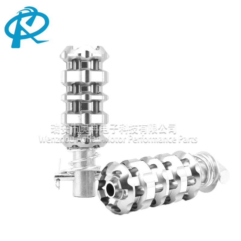 Aluminum Alloy Round Hollow Front and Rear Foot Pedals, Motorcycle and Electric Vehicle Foot Pedals, Off-Road Vehicle Modification Parts