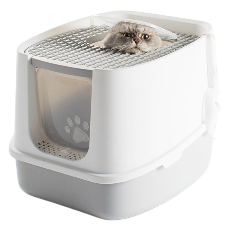 Leyoupai Venta caliente caja de arena para gatos completamente cerrada anti-Splash gato inodoro desodorante mascota suministros de limpieza anti-gato