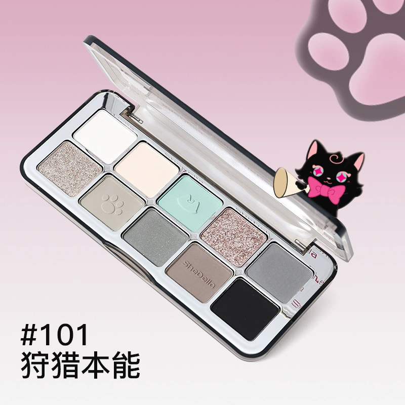 Палетка теней SheDella Black eyeshadow, десять цветов, на каждый день, земные тона, новая коллекция